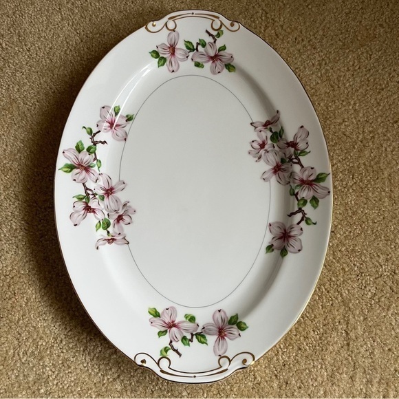 Vintage‎ Hira Fine China Japan Dogwood Pattern 16 X 12" Wide Serving Platter - Picture 1 of 7